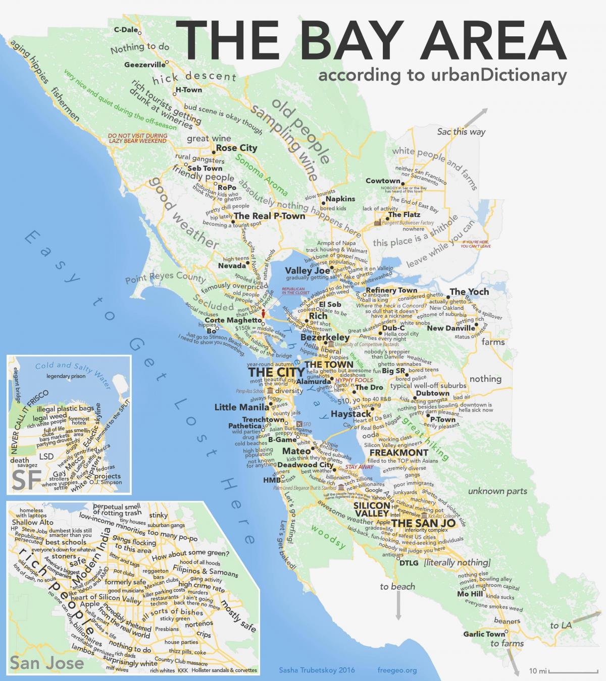 San Francisco bay area, california hartă