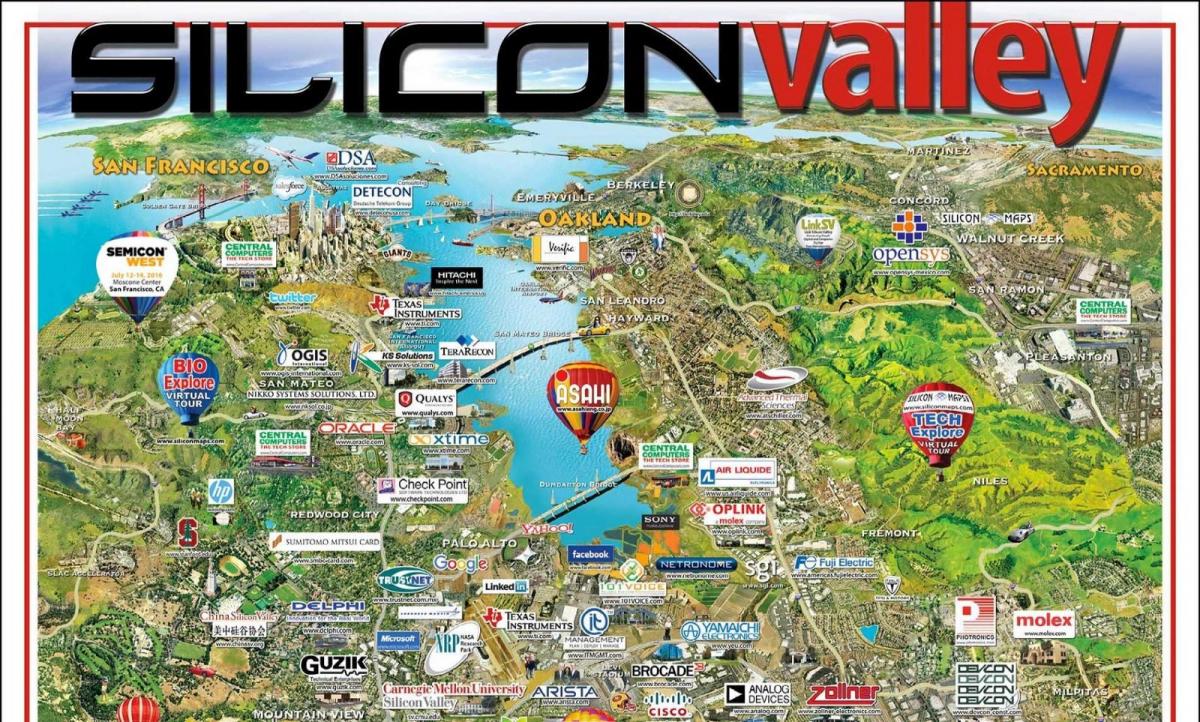 silicon valley area arată hartă