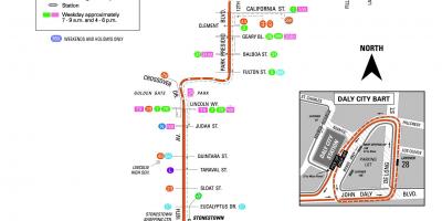San Francisco de autobuz 28 harta rutelor