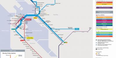 Bart stații San Francisco arată hartă