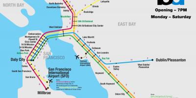 Bart sistemul San Francisco arată hartă