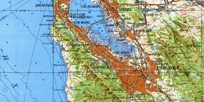 San Francisco bay area hartă topografică