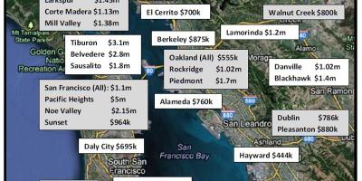 Harta bay area prețurilor locuințelor