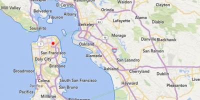 Harta de orașe din california, aproape de San Francisco