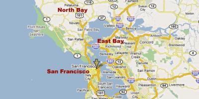 California de nord bay area arată hartă