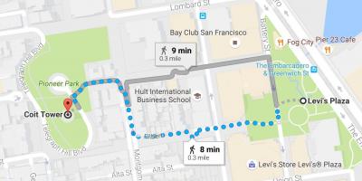 Harta San Francisco auto-ghidate de mers pe jos de turism