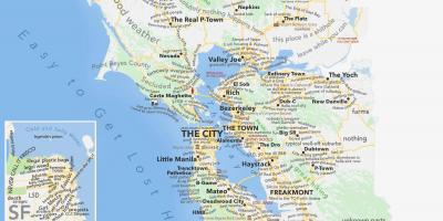 San Francisco bay area, california hartă