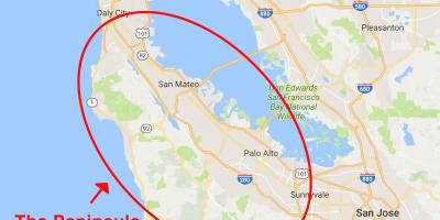 Harta San Francisco peninsula 