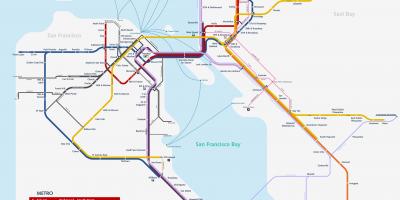 San Francisco sistemul de metrou hartă