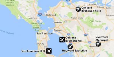 Aeroporturi in apropiere de San Francisco arată hartă