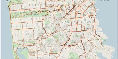 Biciclete San Francisco arată hartă