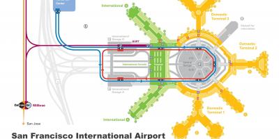 San Francisco aeroport, închiriere de mașini hartă