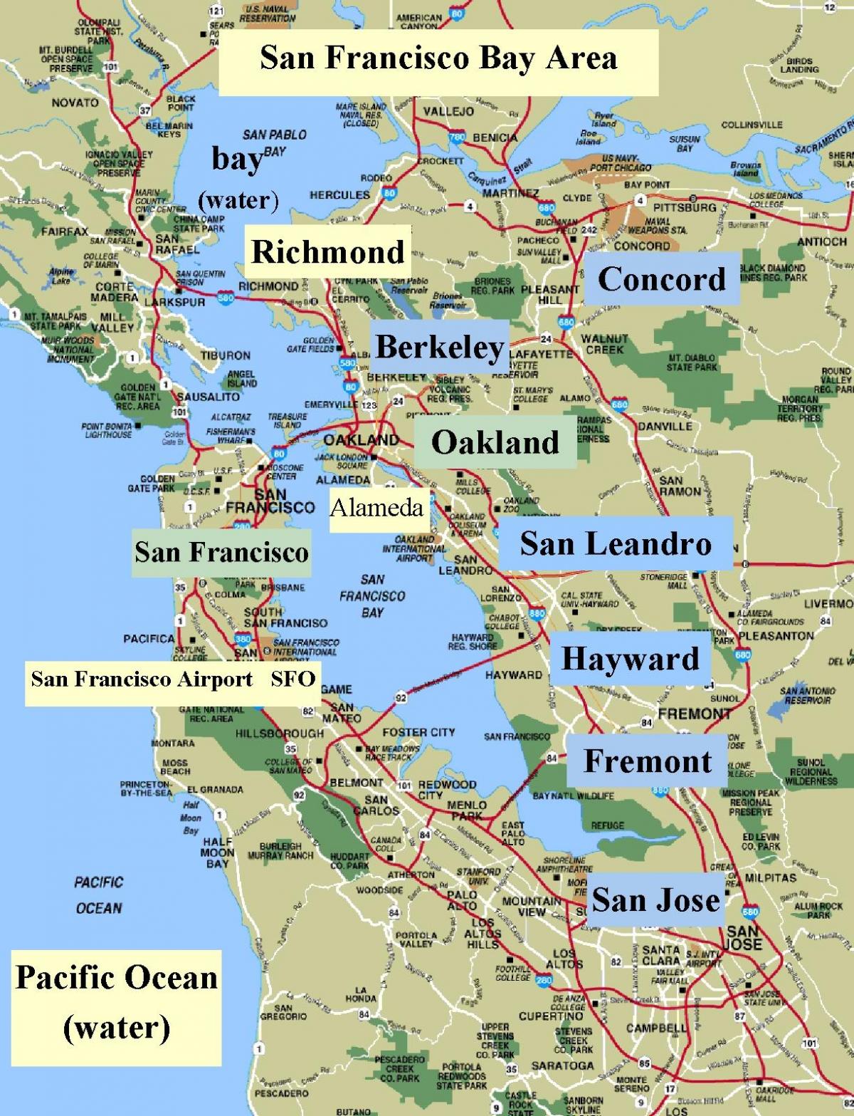 San FRANCISCO bay area arată hartă