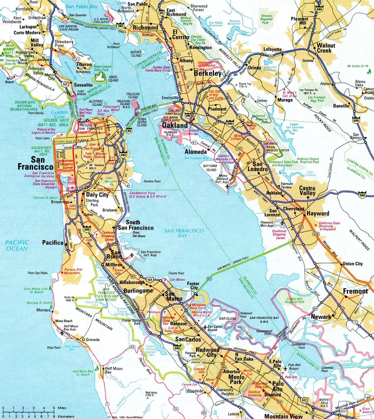 Harta bay area autostradă 
