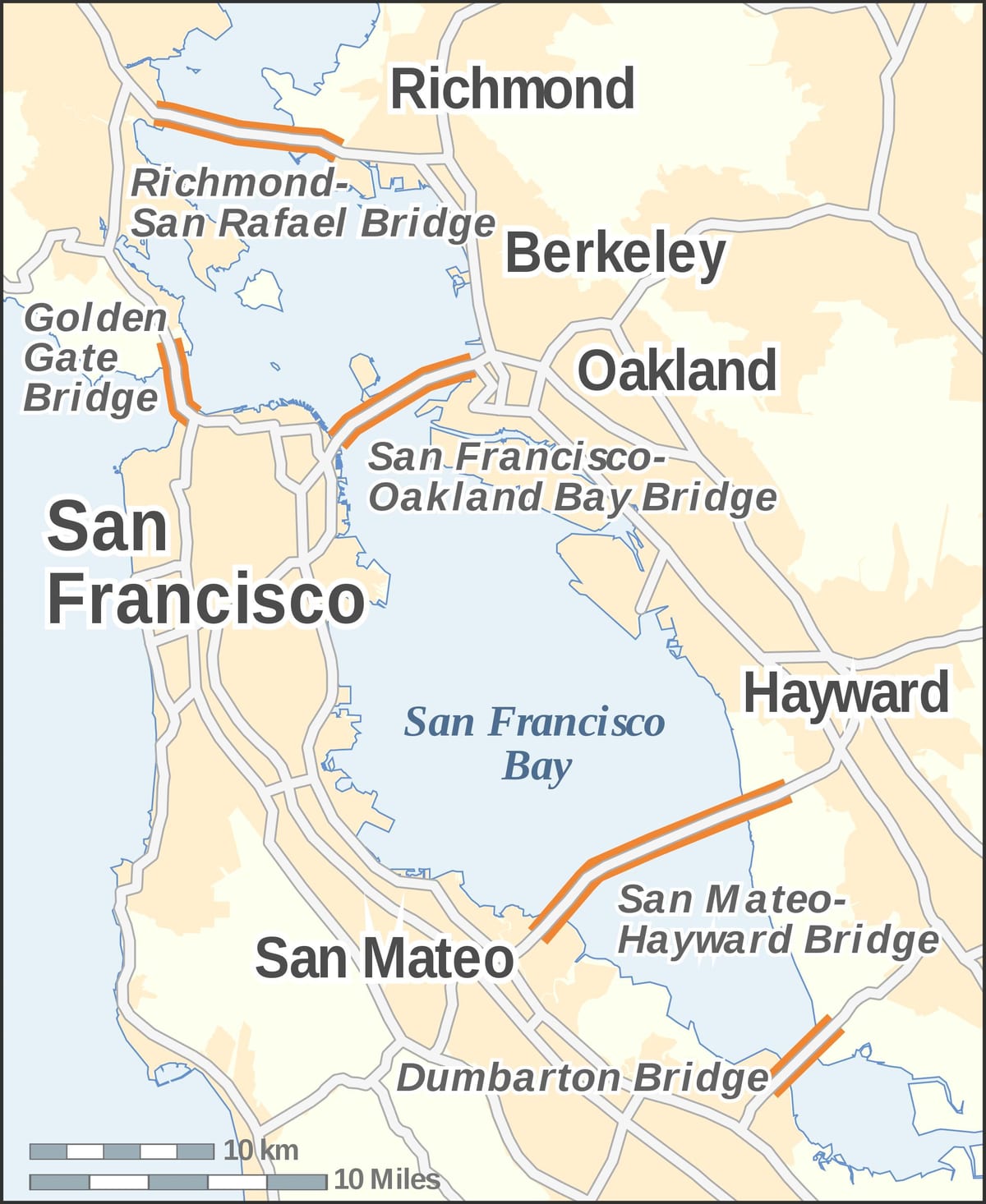 Harta bay area poduri