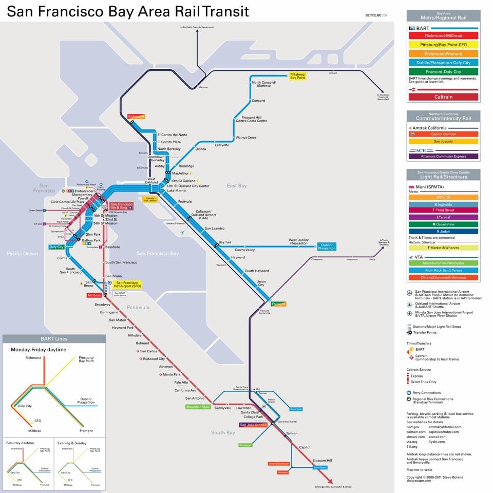 bay area transport public hartă