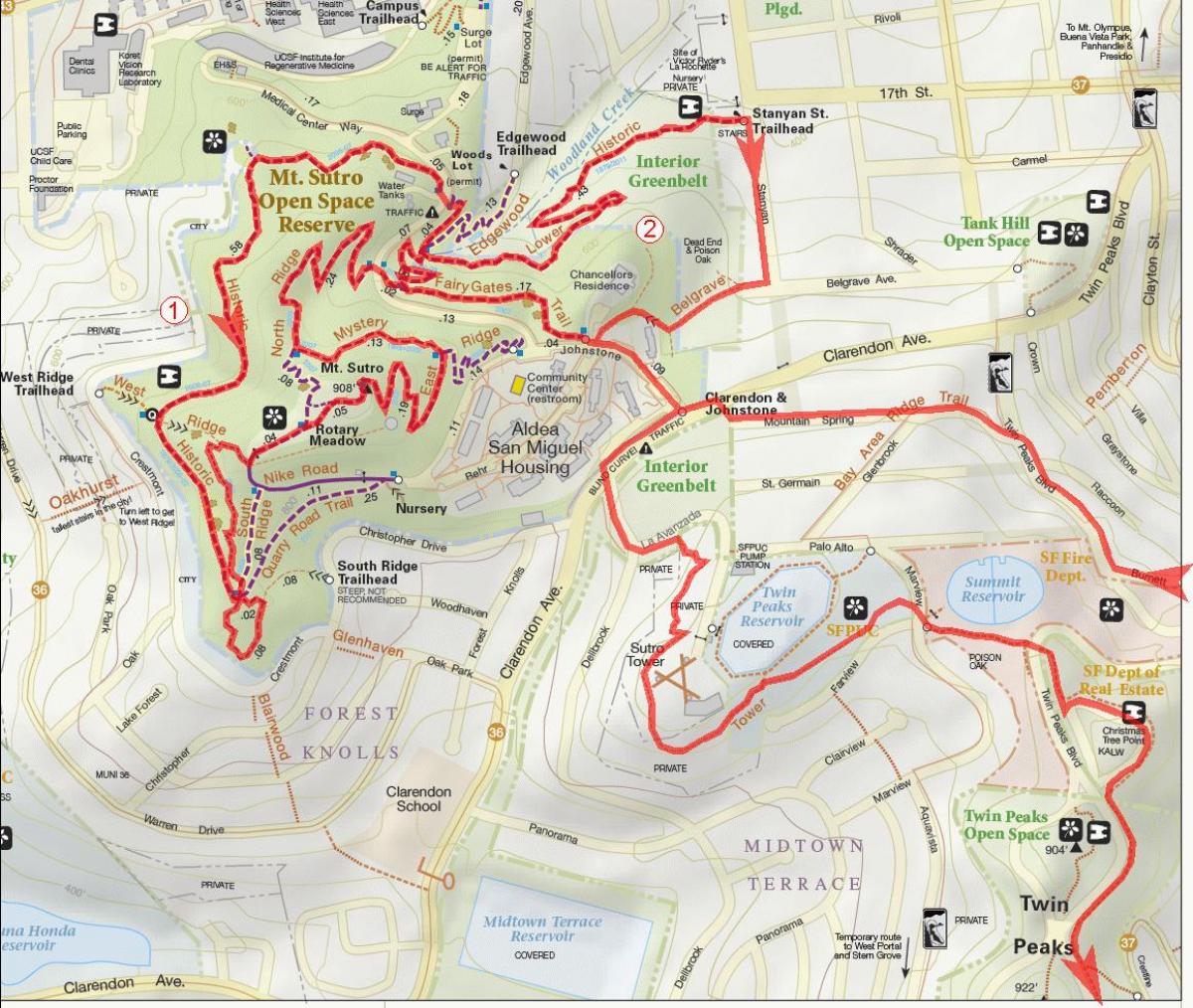 Harta bay area trasee de biciclete