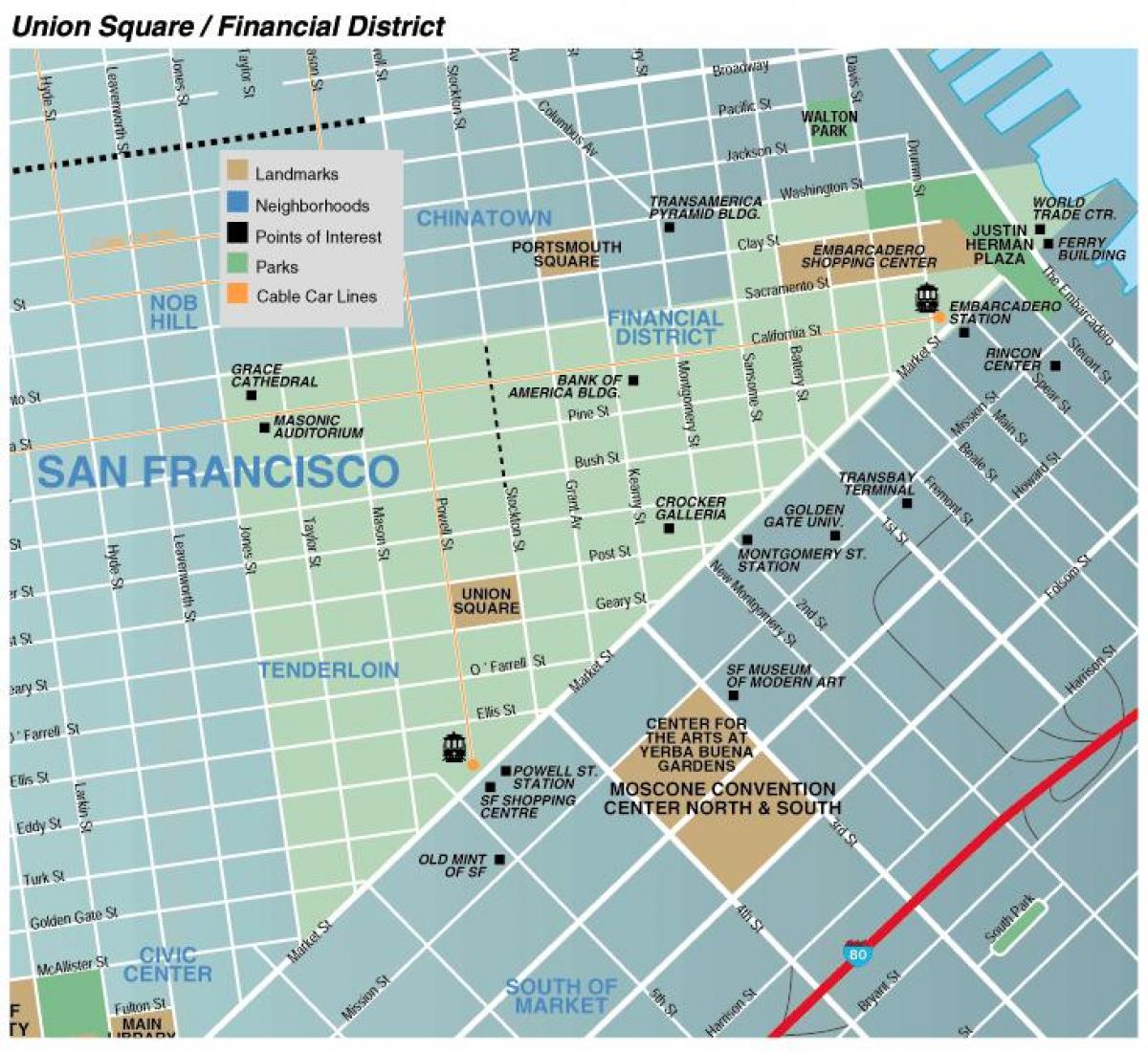 Harta zona piata unirii San Francisco