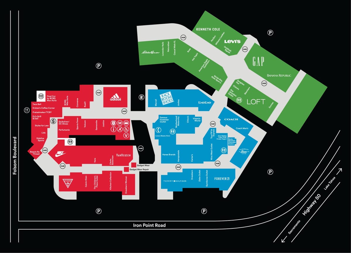 San Francisco premium outlets hartă