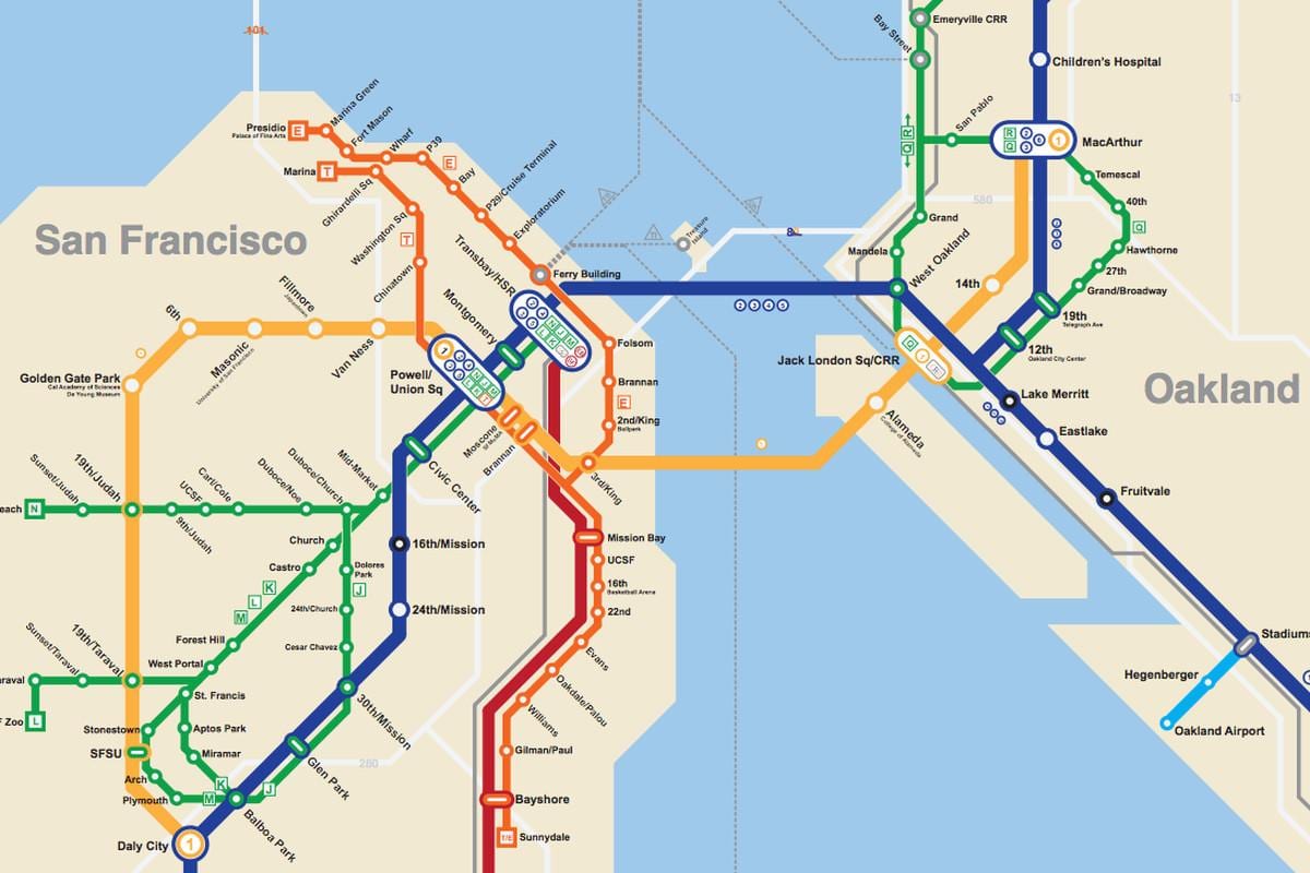 San Francisco de metrou hartă