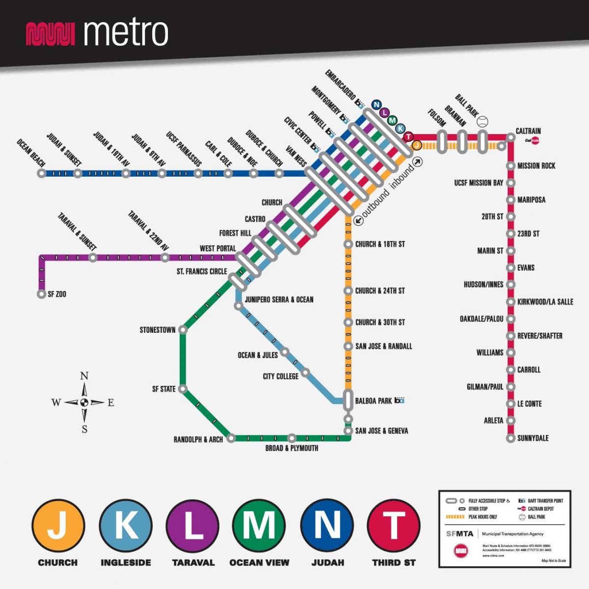 SF muni harta metrou