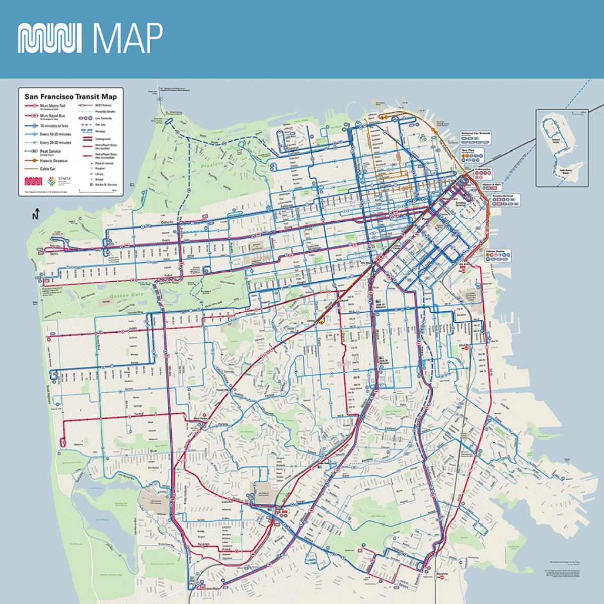 muni harta San Francisco, ca