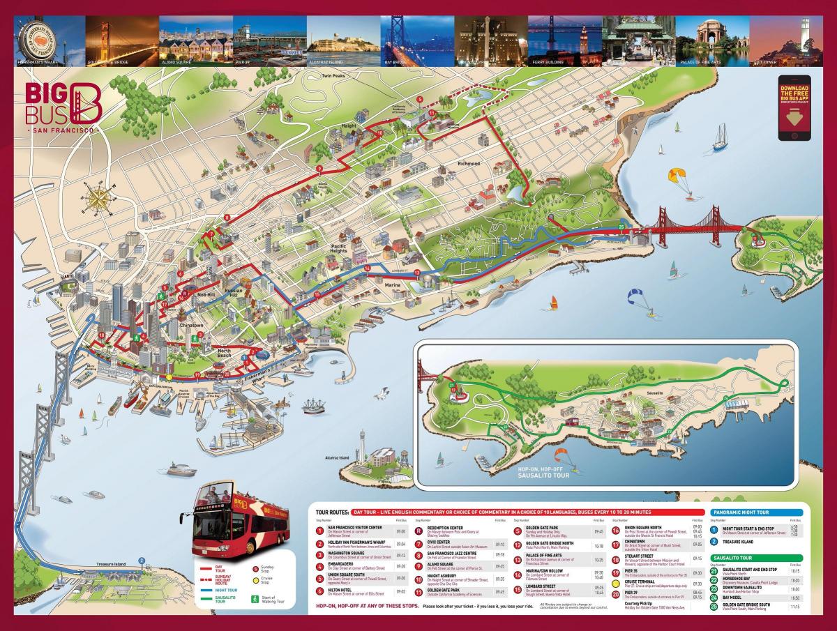 Harta de autobuz roșu San Francisco 