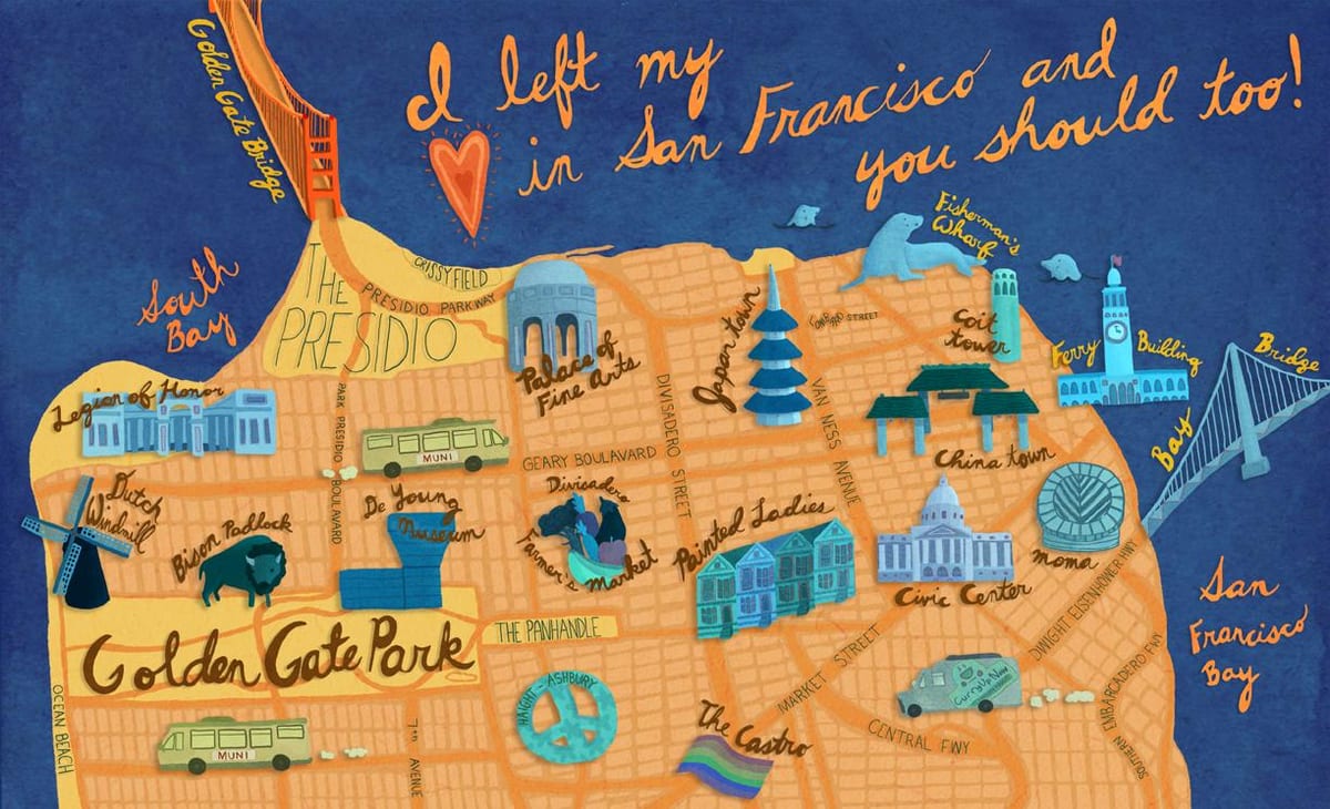 Harta San Francisco ilustrare