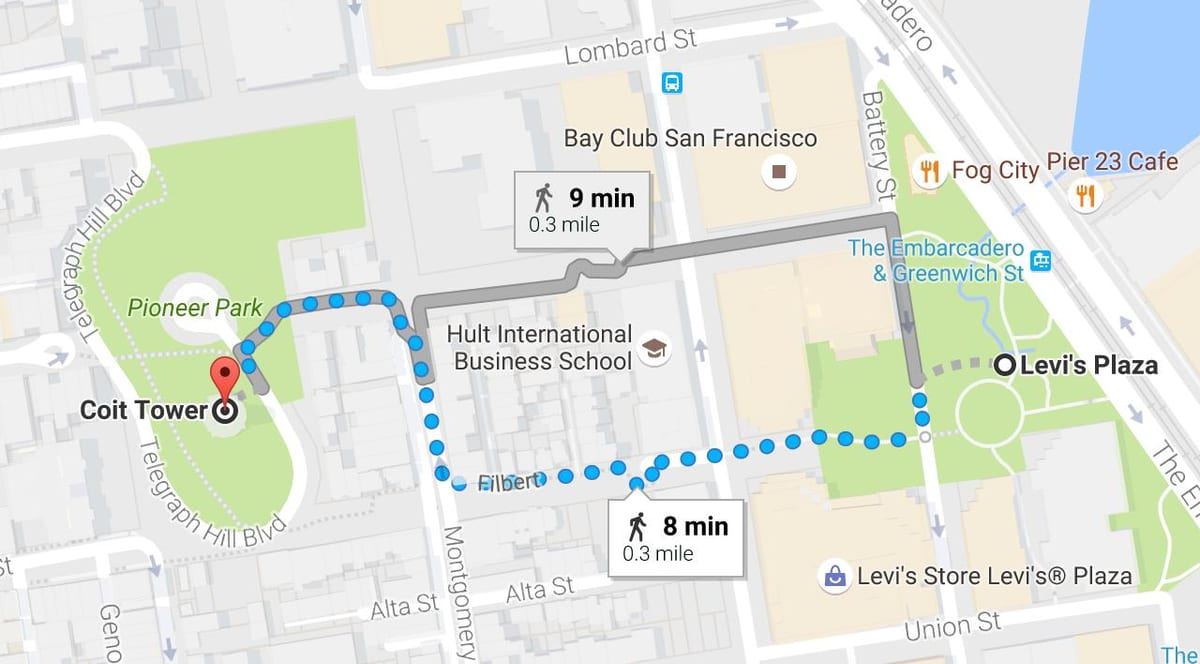 Harta San Francisco auto-ghidate de mers pe jos de turism