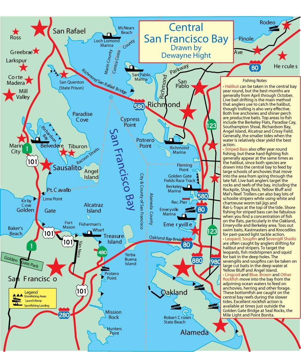 Harta a San Francisco bay pescuit