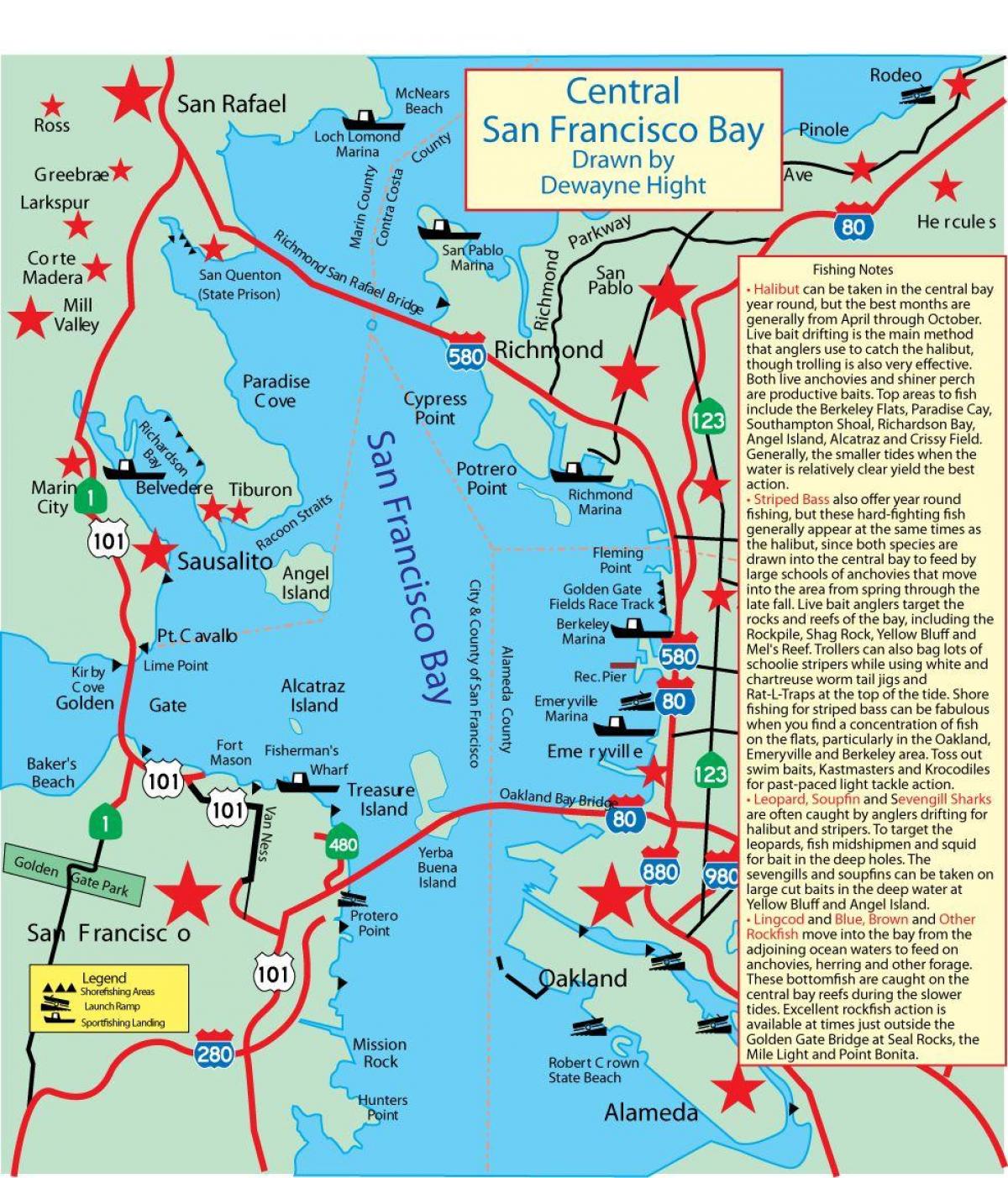 Harta a San Francisco bay pescuit 