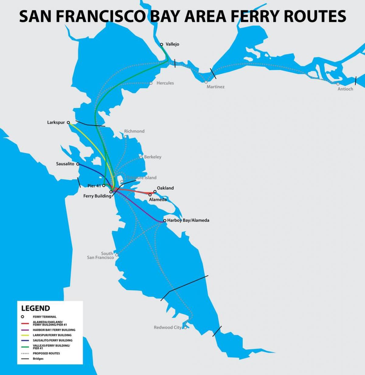 San Francisco bay feribot hartă