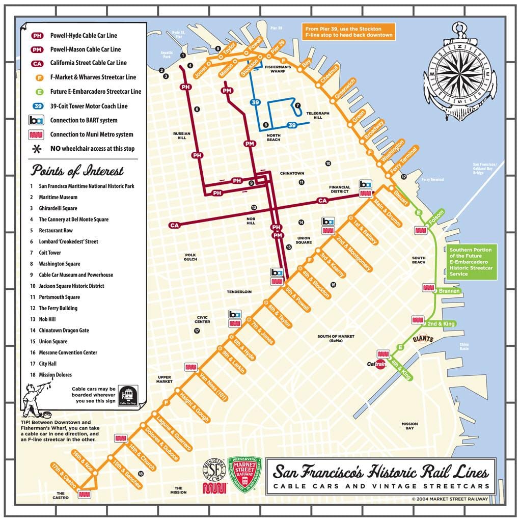 SFO tramvai hartă