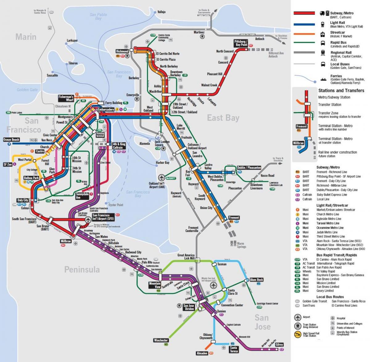harta transport public San Francisco