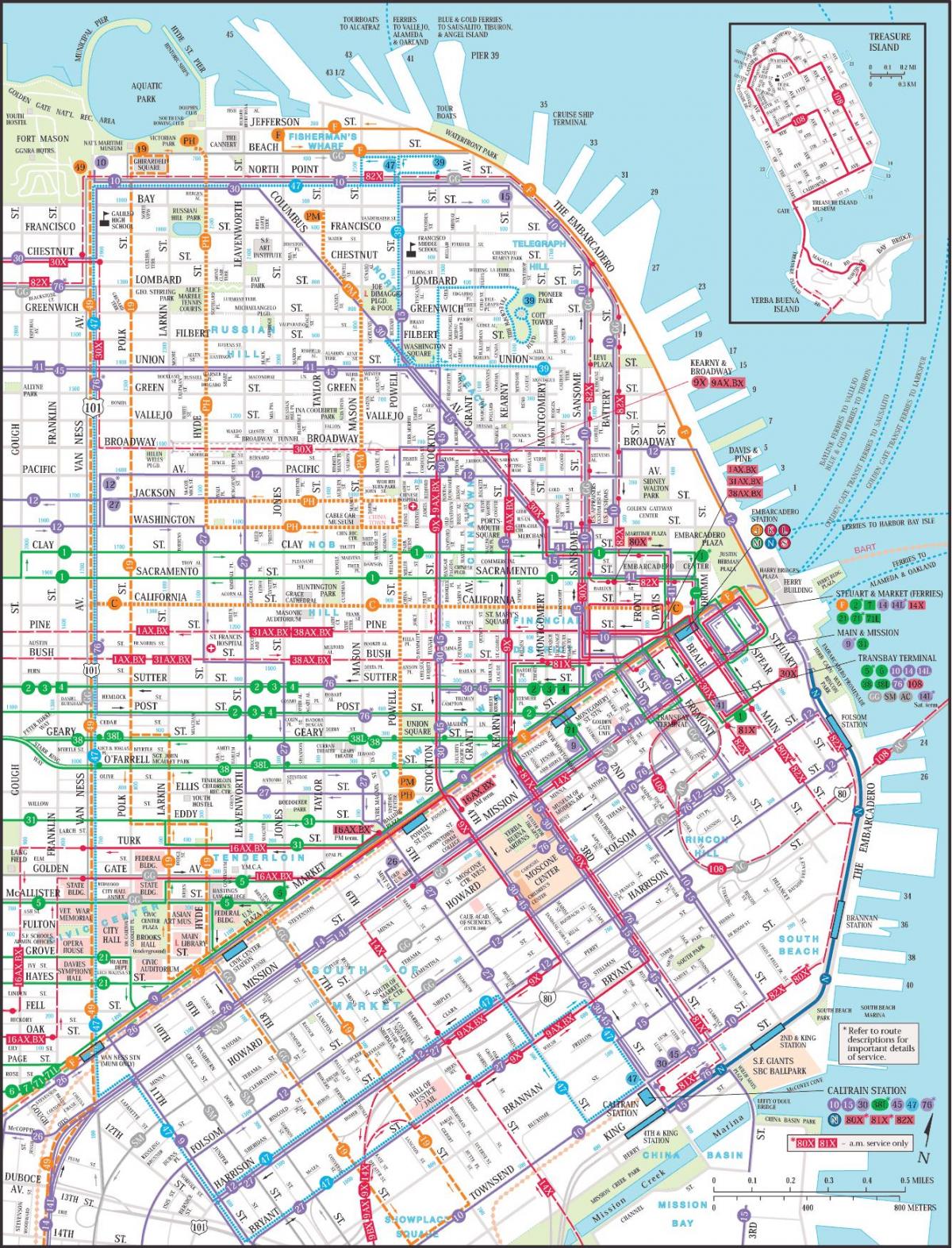 San Francisco de tranzit publice hartă