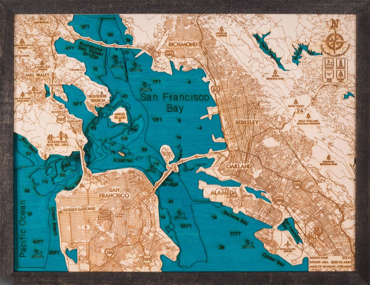 Harta San Francisco lemn