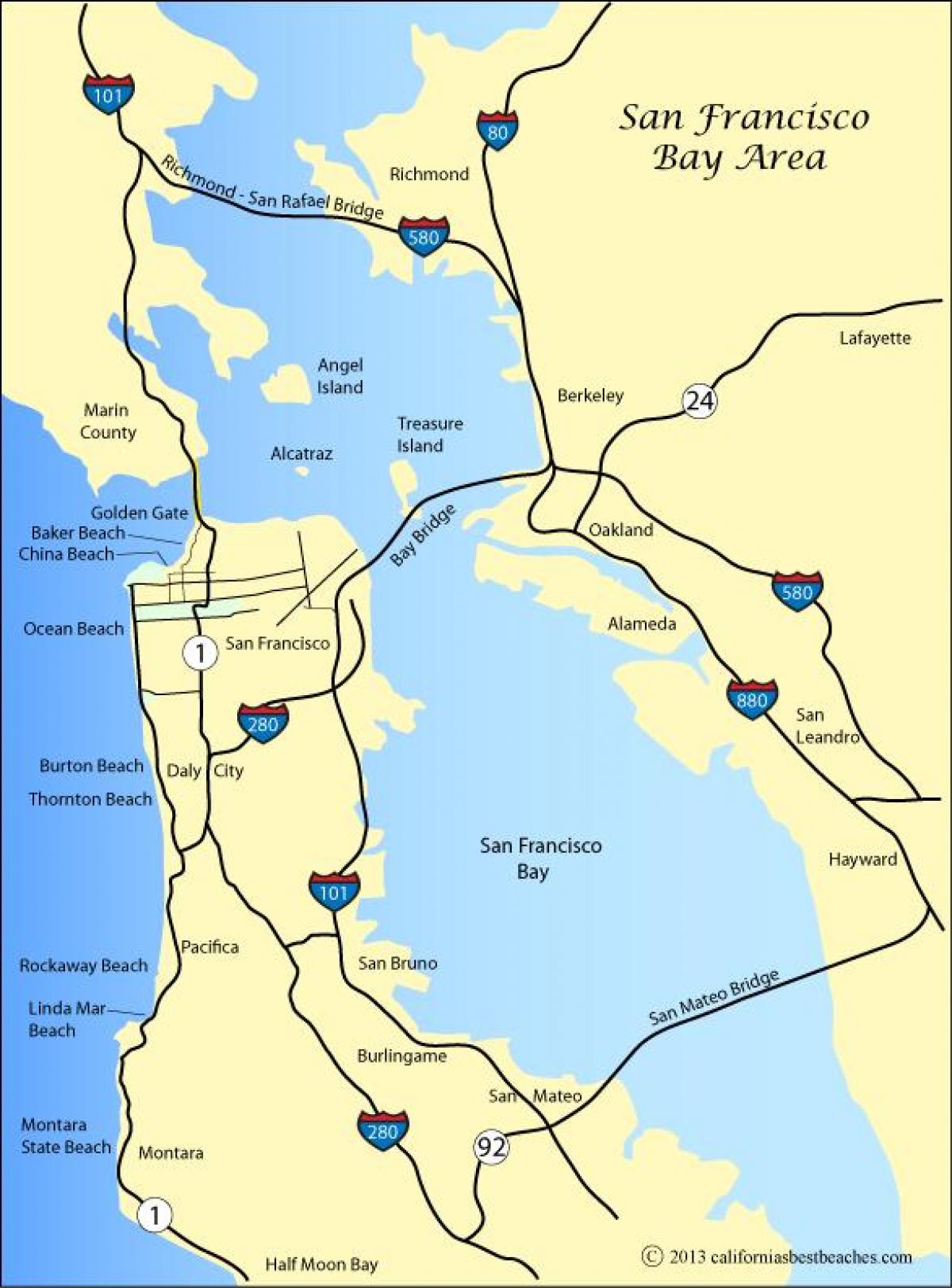 Harta San Francisco plaje