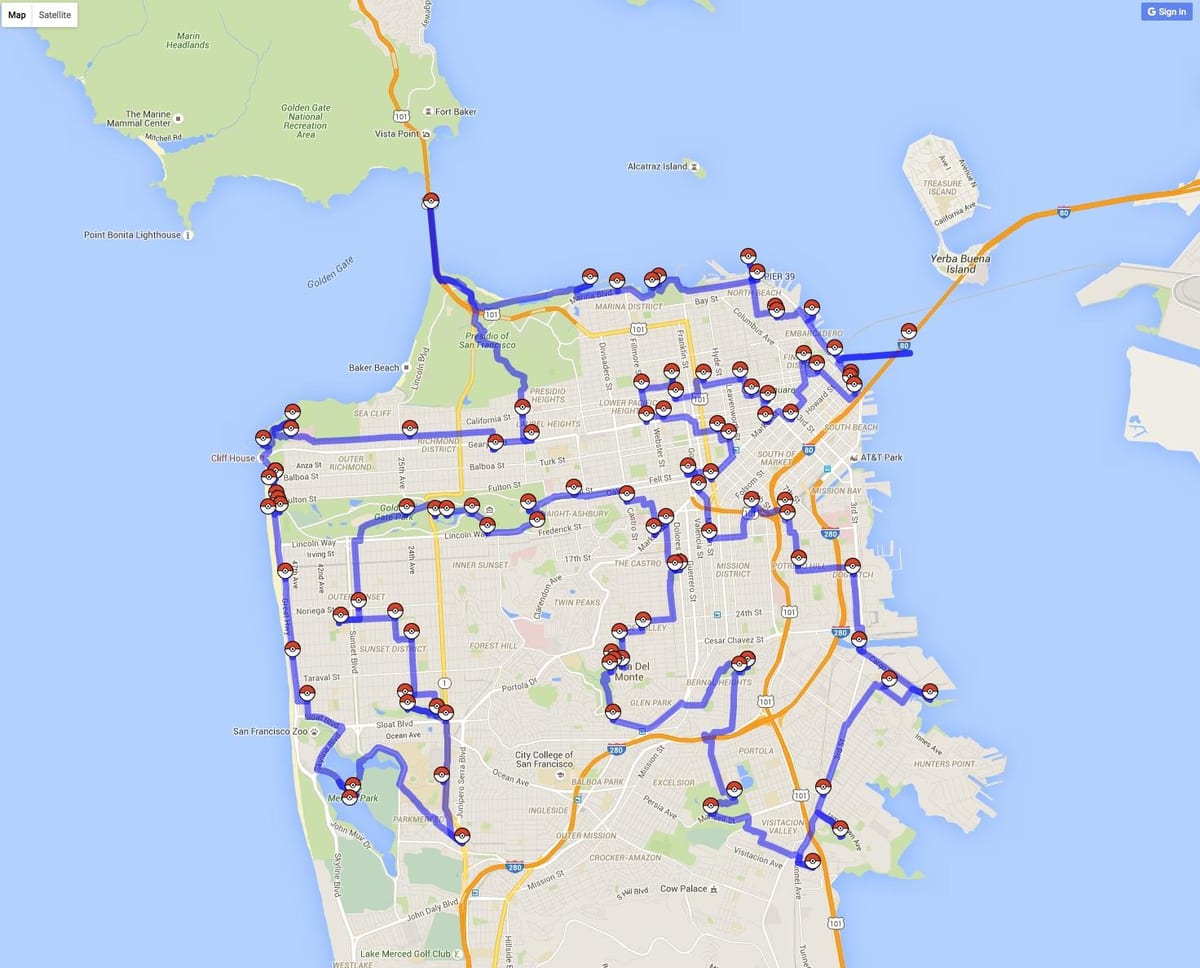 Harta San Francisco pokemon