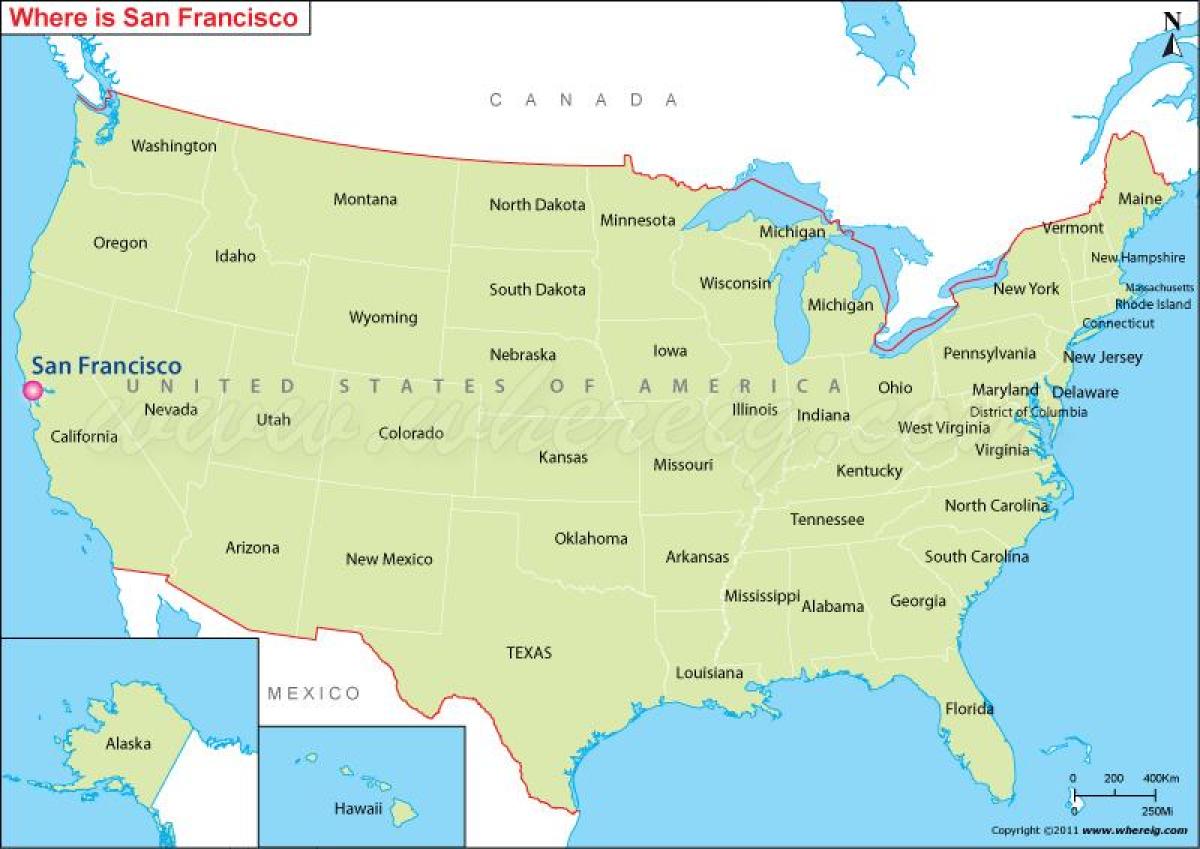 harta din San Francisco, california, statele unite ale americii