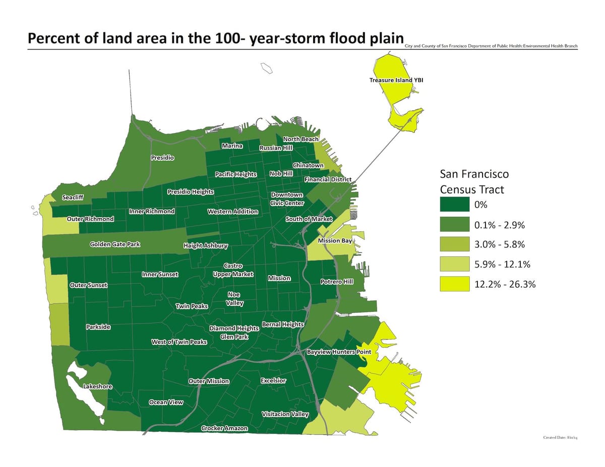 Harta San Francisco zona de inundații
