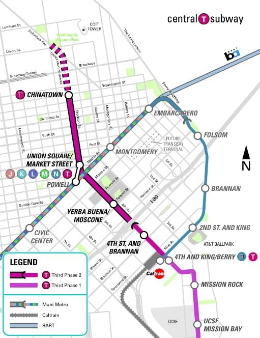centrală de metrou San Francisco arată hartă
