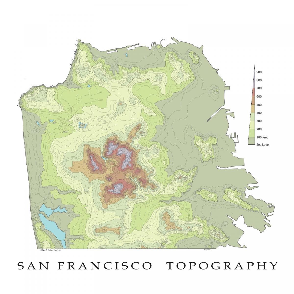 San Francisco hartă topografică