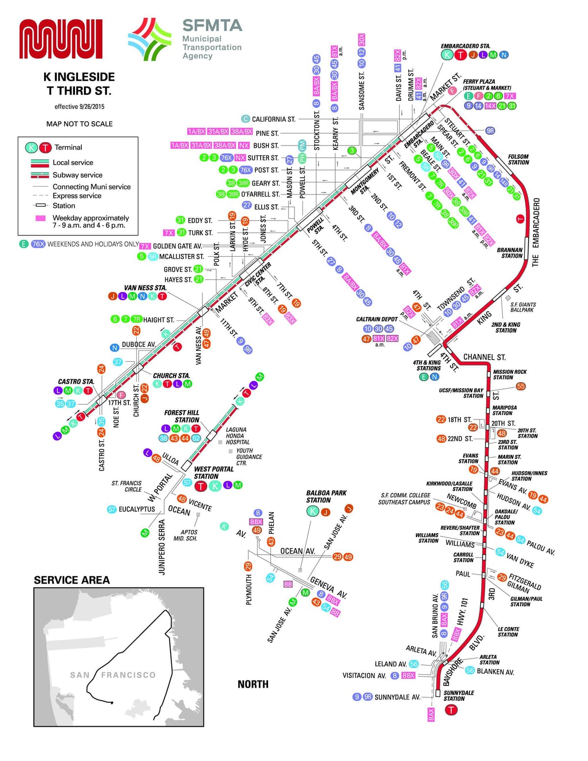 San Francisco autobuz hartă