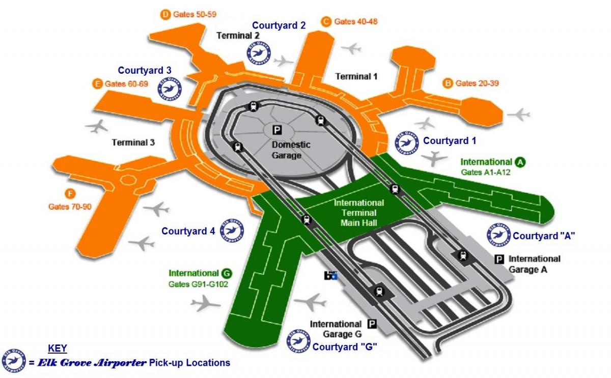 SFO terminalul de sosiri hartă