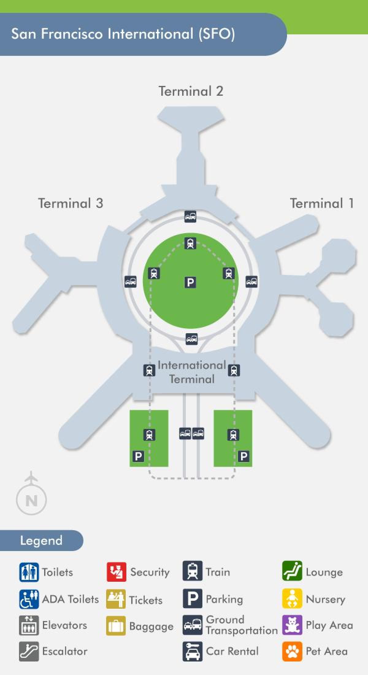Harta SFO airport terminal 1
