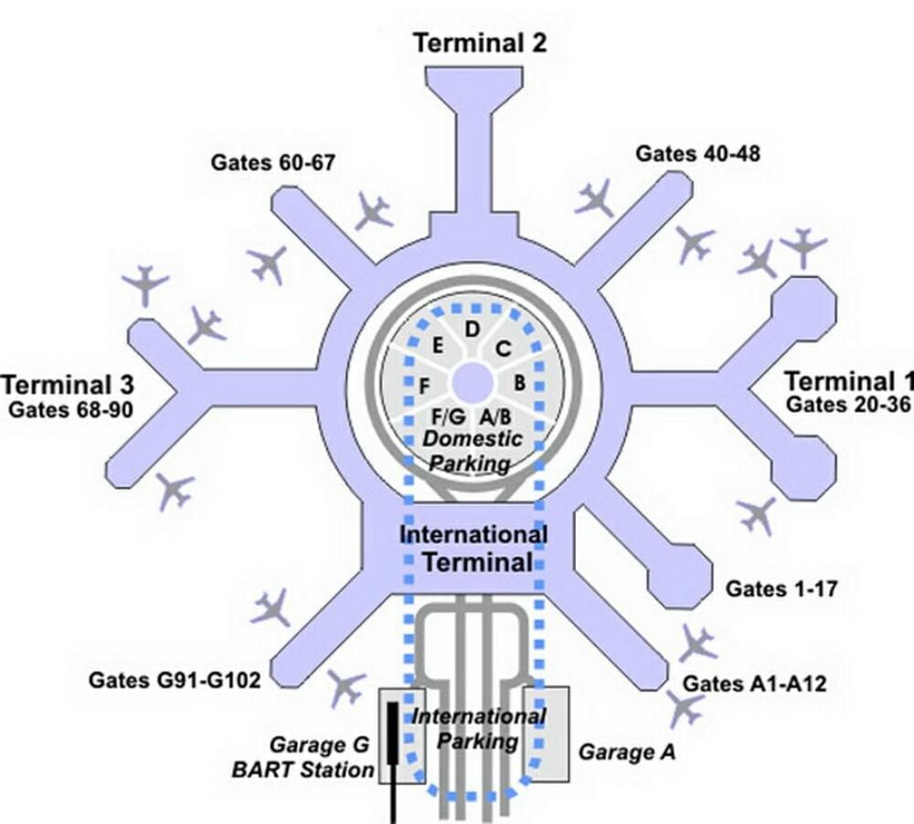 Harta SFO terminal g