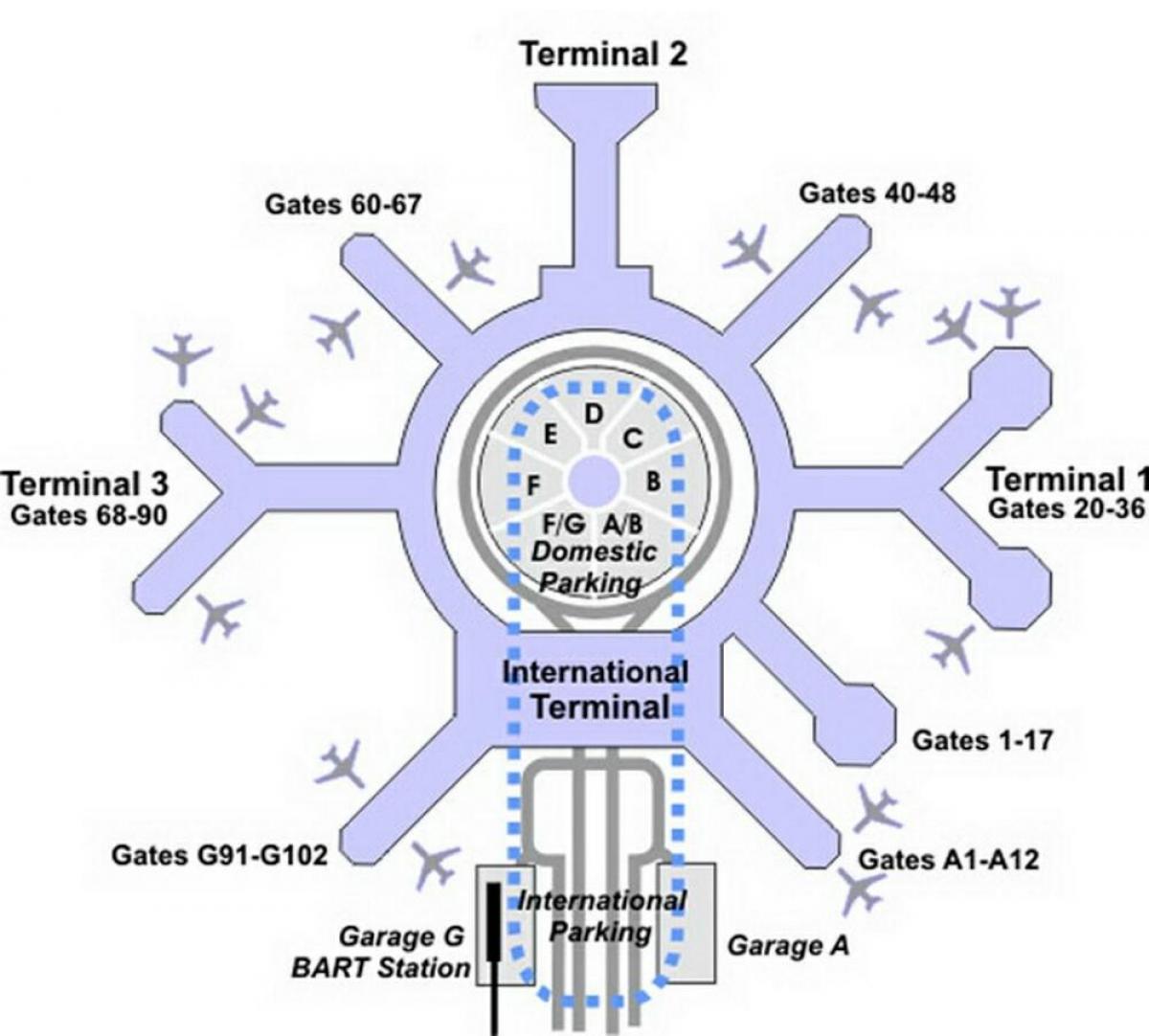 Harta SFO terminal g
