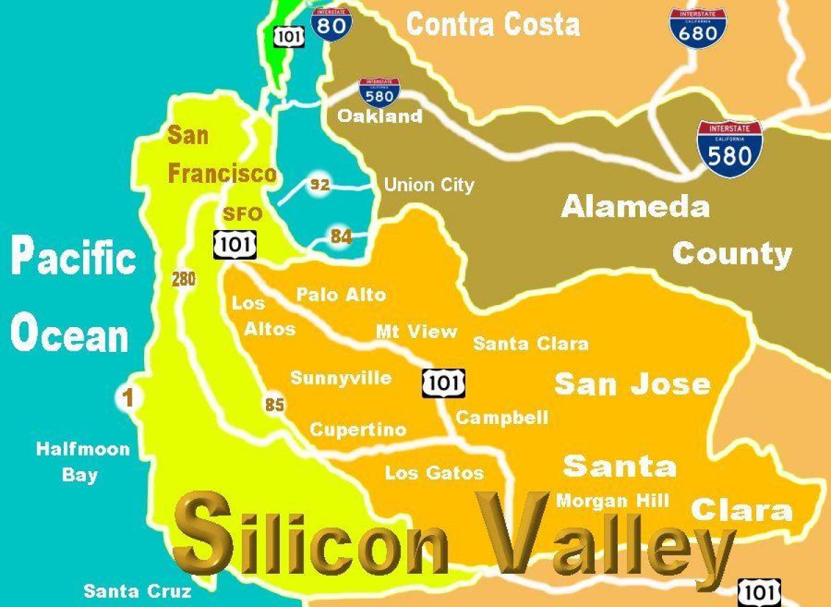 Harta silicon valley locația