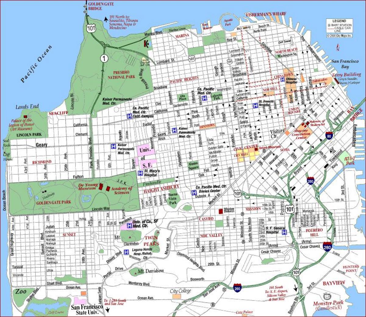 San Francisco va medical center hartă