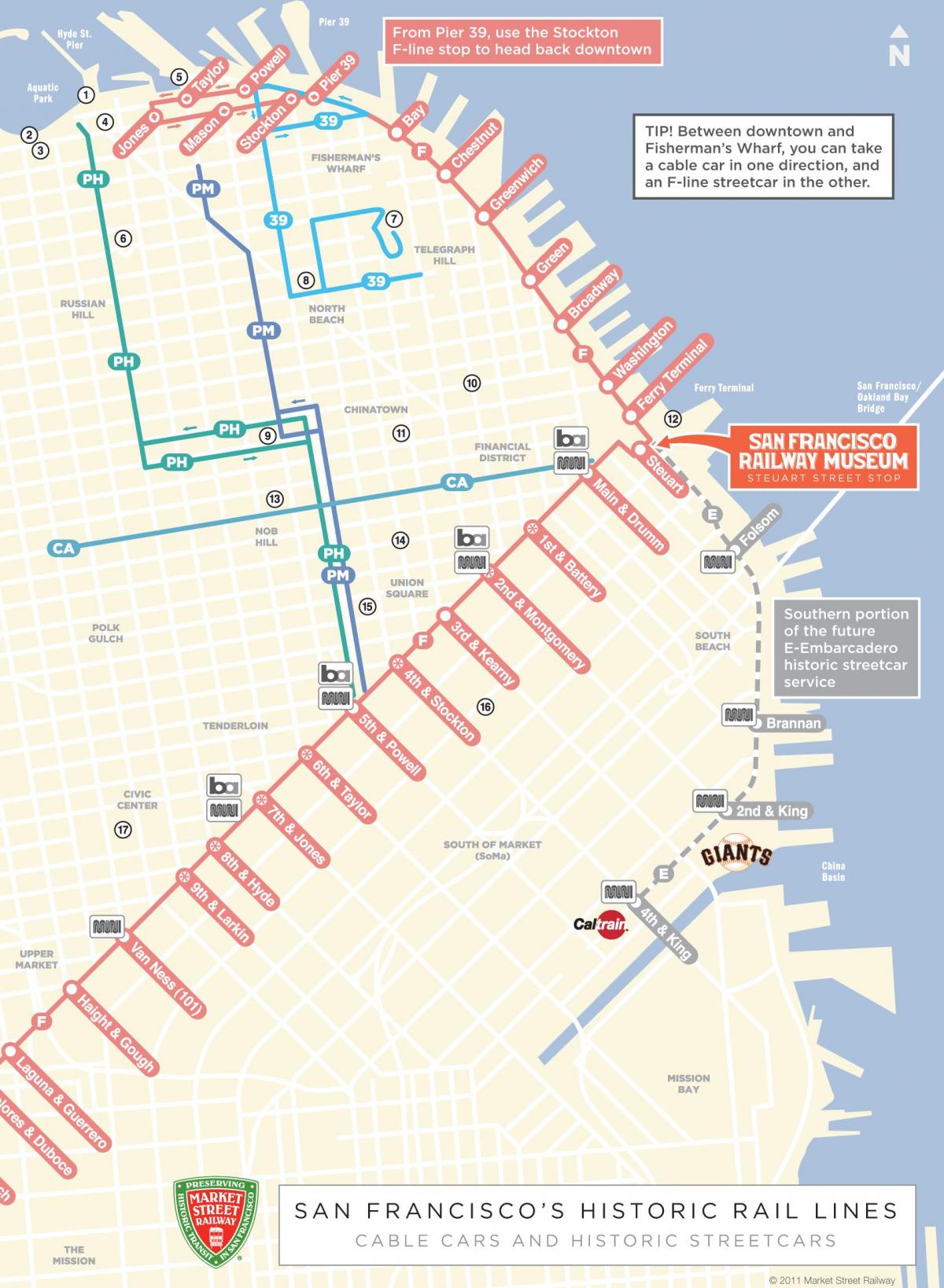 Harta de telecabina ruta San Francisco, ca